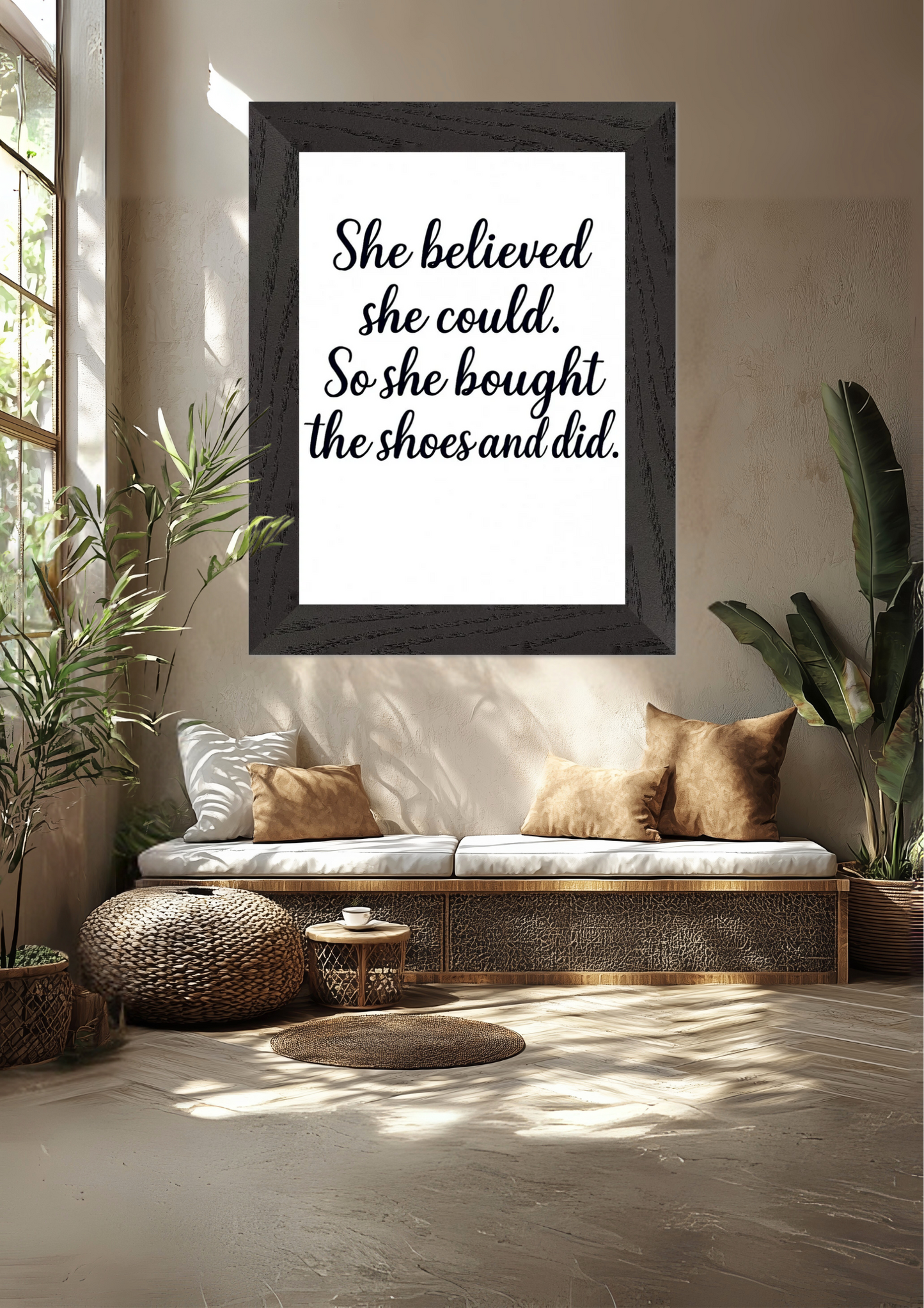She Believed She Could Premium Wooden Framed Poster With Premium Semi-Glossy Paper