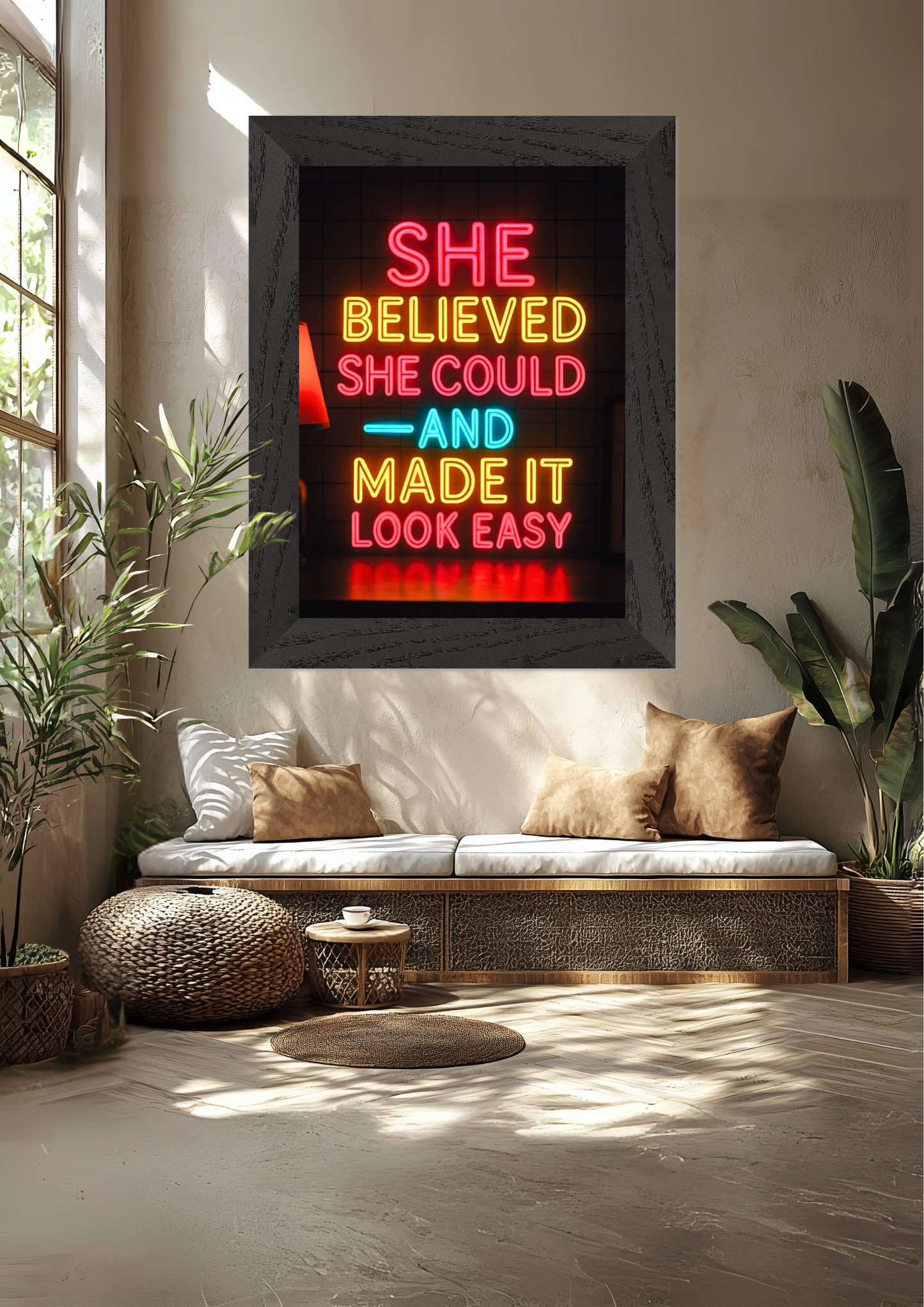 She Believed She Could Premium Wooden Framed Poster With Premium Semi-Glossy Paper