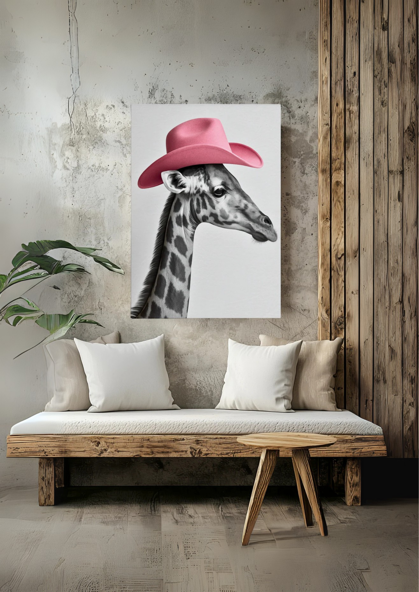 “Cowgirl Chic” Giraffe Canvas Print