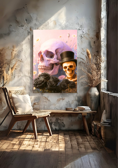 “Midnight Mischief: The Enchanted Skulls” Canvas Print