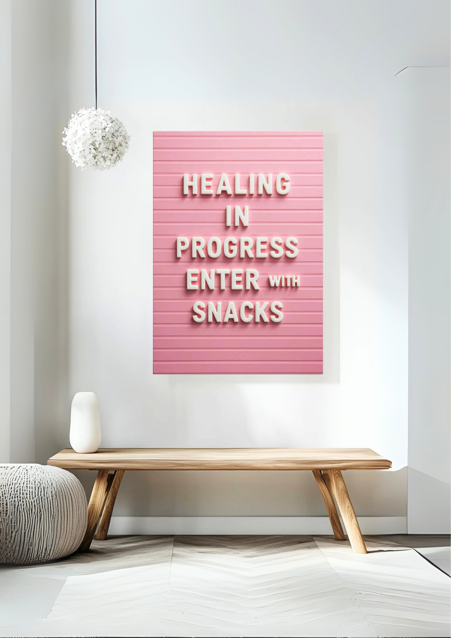 Healing In Progress Enter With Snacks Canvas
