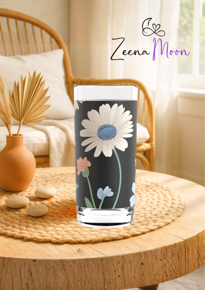 Midnight Meadow Daisy Highball Glass