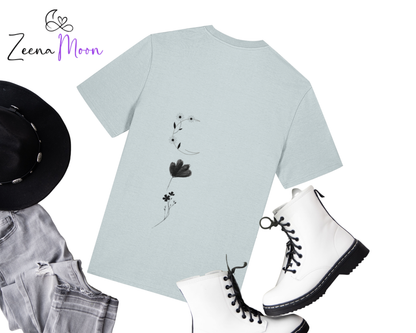 Wildflower Moon Back Back Print 100% organic ringspun combed cotton premium T-shirt