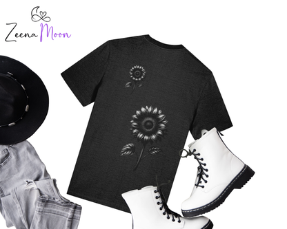 Dark Bloom Back Print 100% organic ringspun combed cotton premium T-shirt