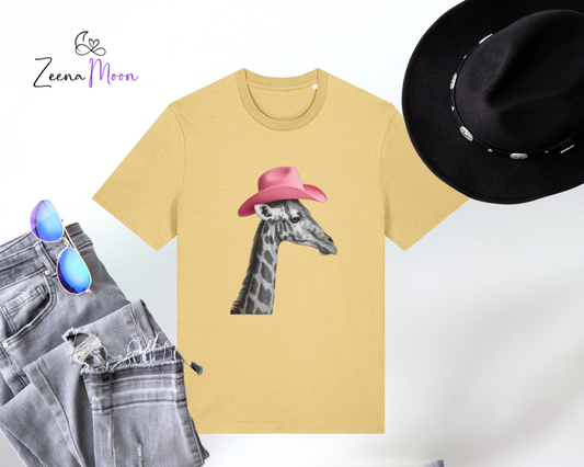 Cowgirl Giraffe 100% organic ringspun combed cotton premium T-shirt