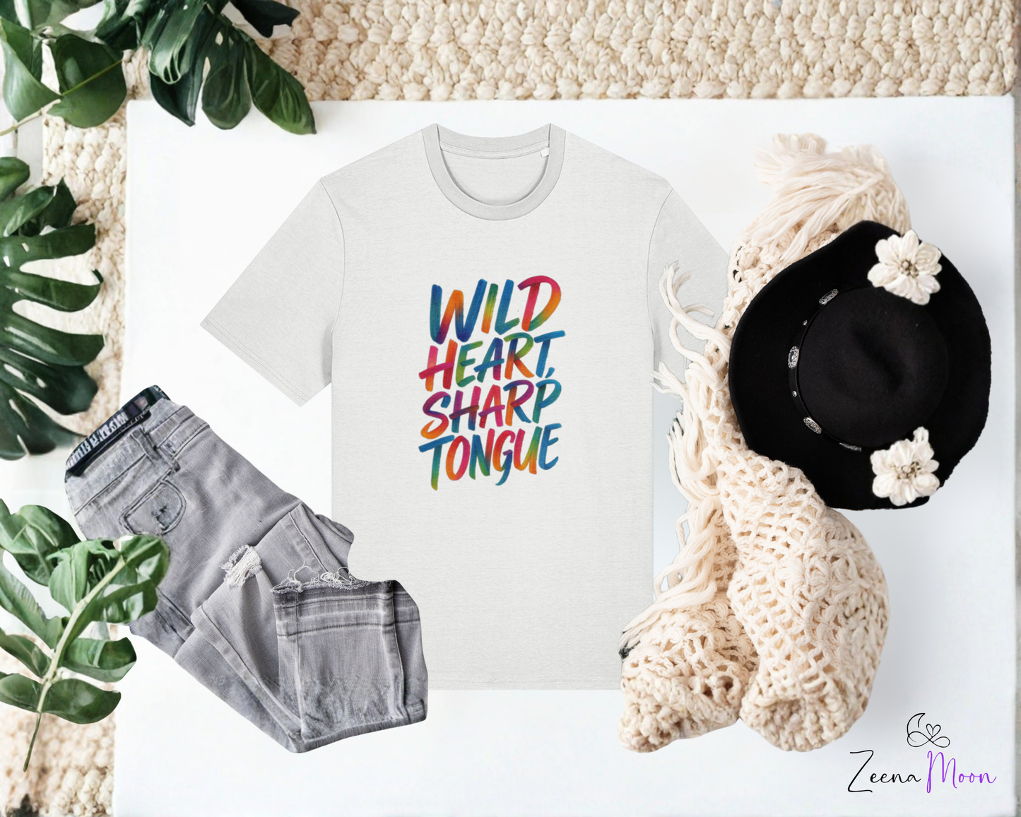 Wild Heart, Sharp Tongue 100% organic ringspun combed cotton premium T-shirt
