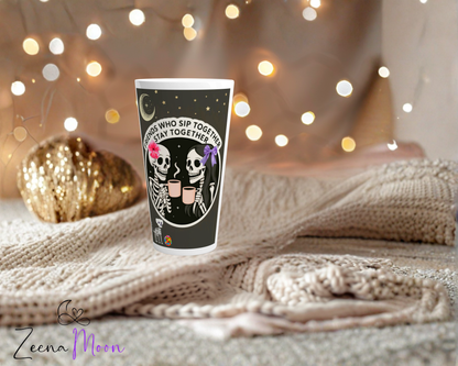 Friends Who Sip Together Stay Together White Latte 17oz Ceramic Mug
