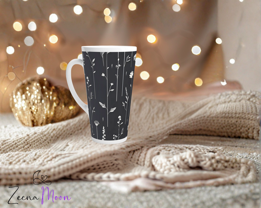 Botanical White Latte 17oz Ceramic Mug