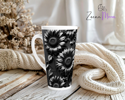 Shadow Sunflower White Latte 17oz Ceramic Mug
