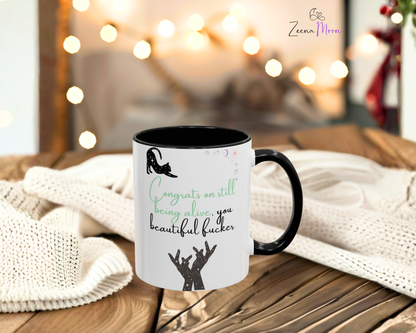Congrats on....Funny Coffee Mug, Motivational Mug, Gift for Cat Lovers, Inspirational Drinkware, Creative Cat Mug