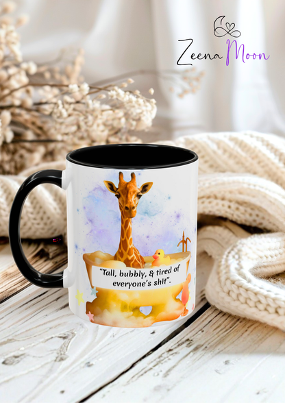 Giraffe Humour Accent Coffee Mug - Funny Gift, Quirky Kitchen Decor, Ideal for Birthdays, Christmas, Office