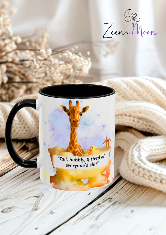 Giraffe Humour Accent Coffee Mug - Funny Gift, Quirky Kitchen Decor, Ideal for Birthdays, Christmas, Office