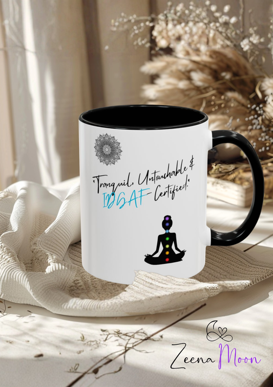 Tranquil Meditation Coffee Mug | Mindfulness Gift, Yoga Lover Mug, Wellness Decor, Personalized Tea Cup, Chakra Coffee Mug