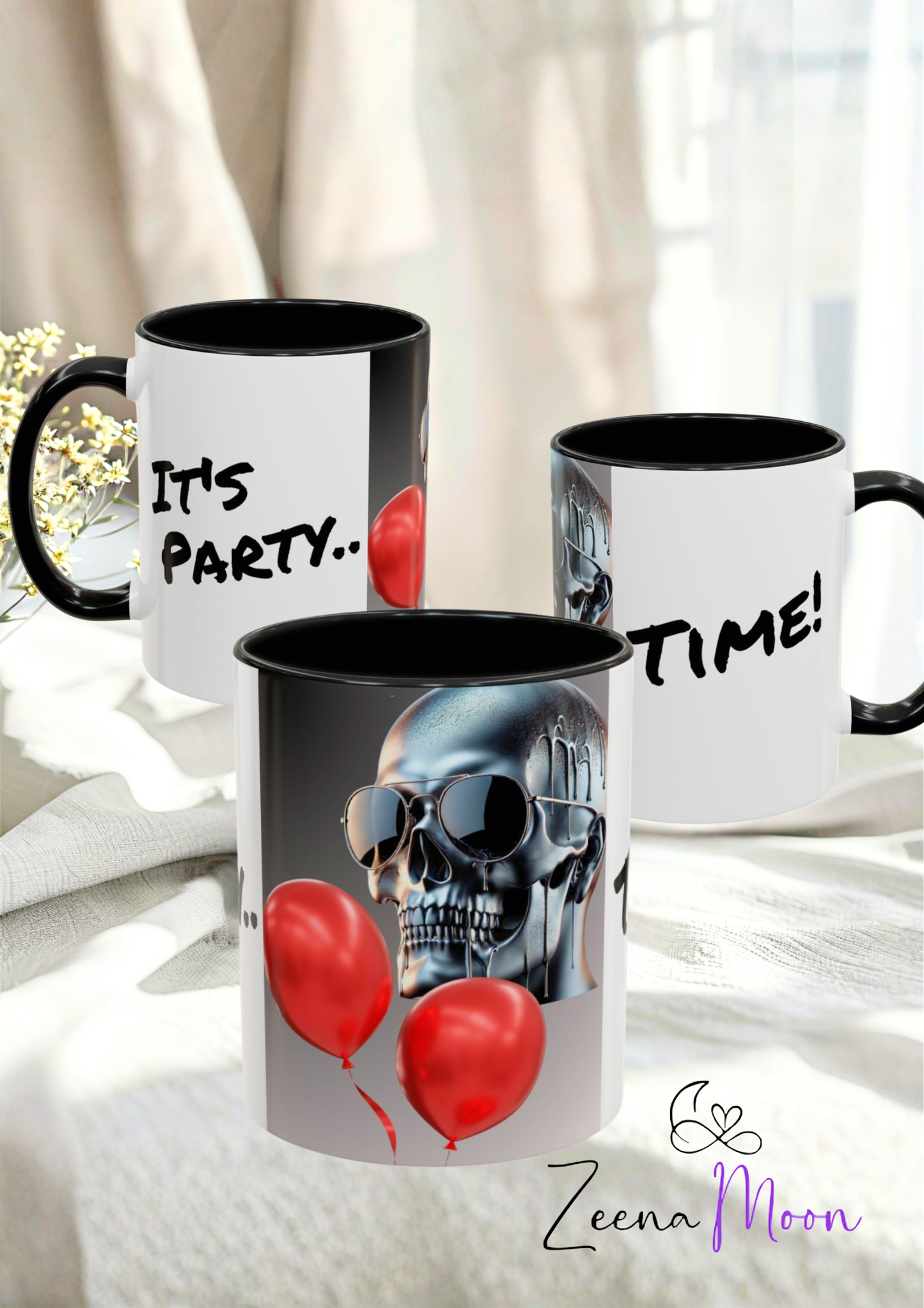 Skeleton Party Time Accent Coffee Mug (11, 15oz)