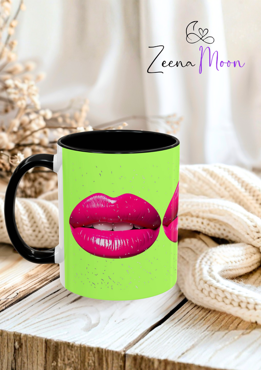 Hot Lips Neon Accent Coffee Mug (11, 15oz)