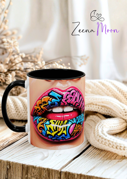 Graffiti Lips Accent Coffee Mug (11, 15oz)