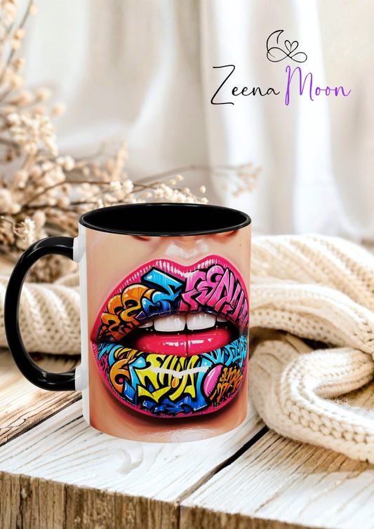 Graffiti Lips Accent Coffee Mug (11, 15oz)