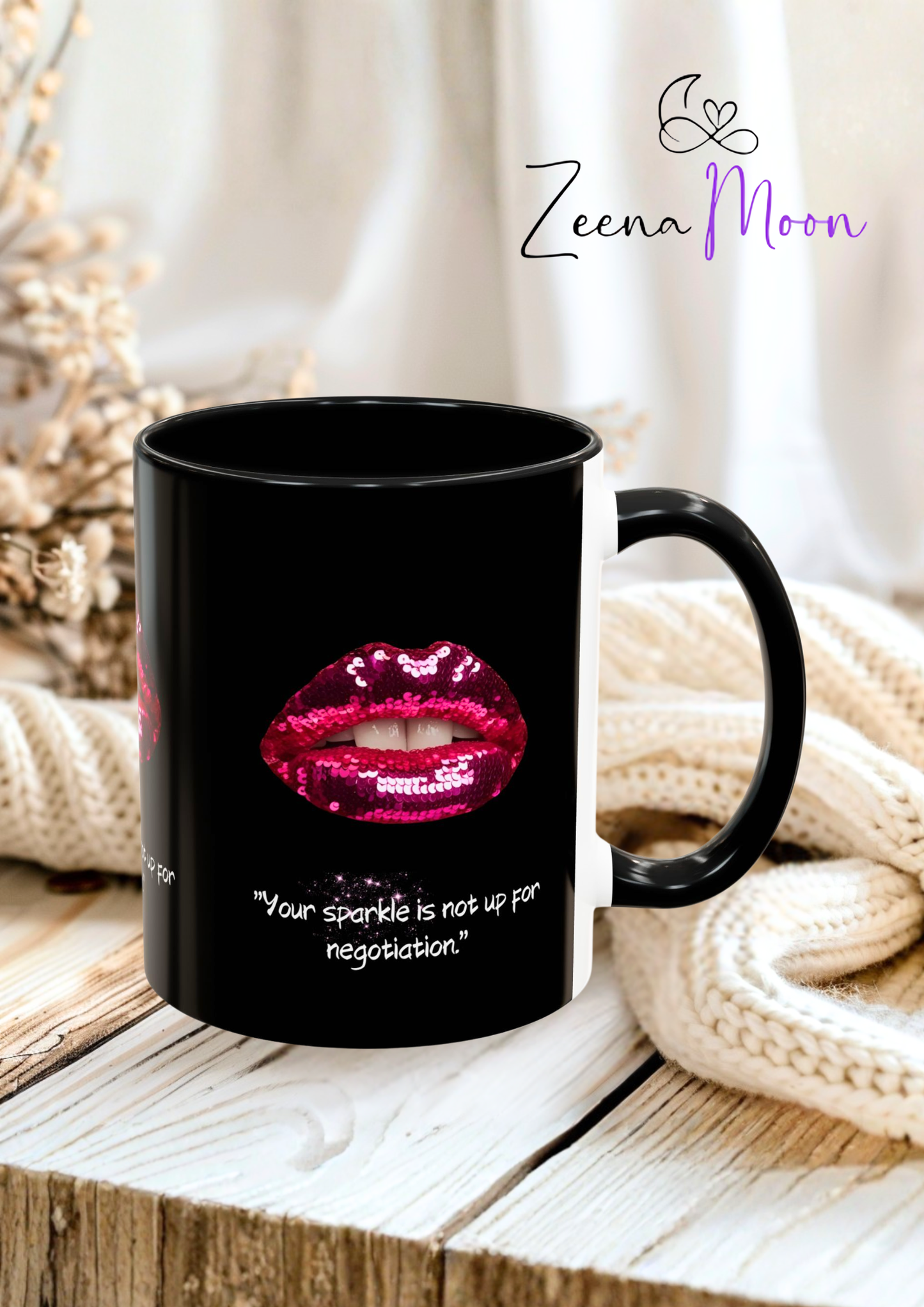 Sparkle Lips Accent Coffee Mug (11, 15oz)