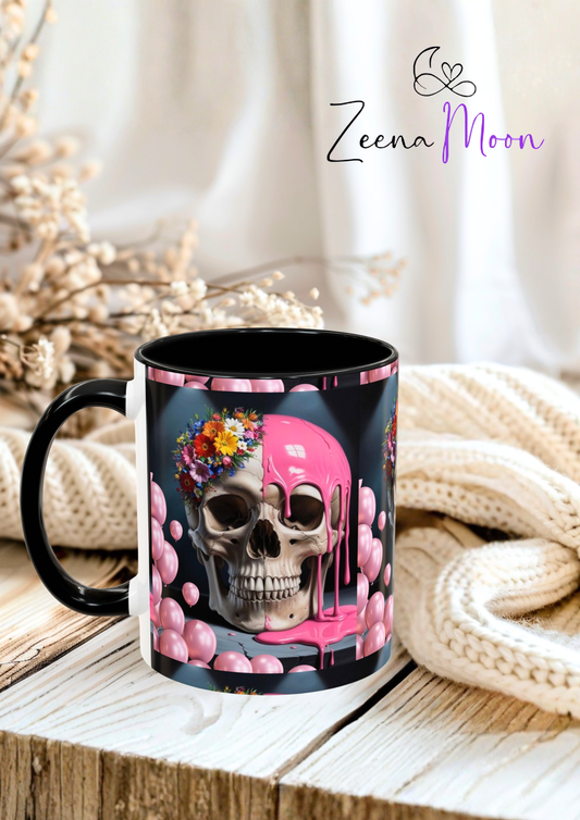 Dripping Skull Bloom Mug Accent Coffee Mug (11, 15oz)