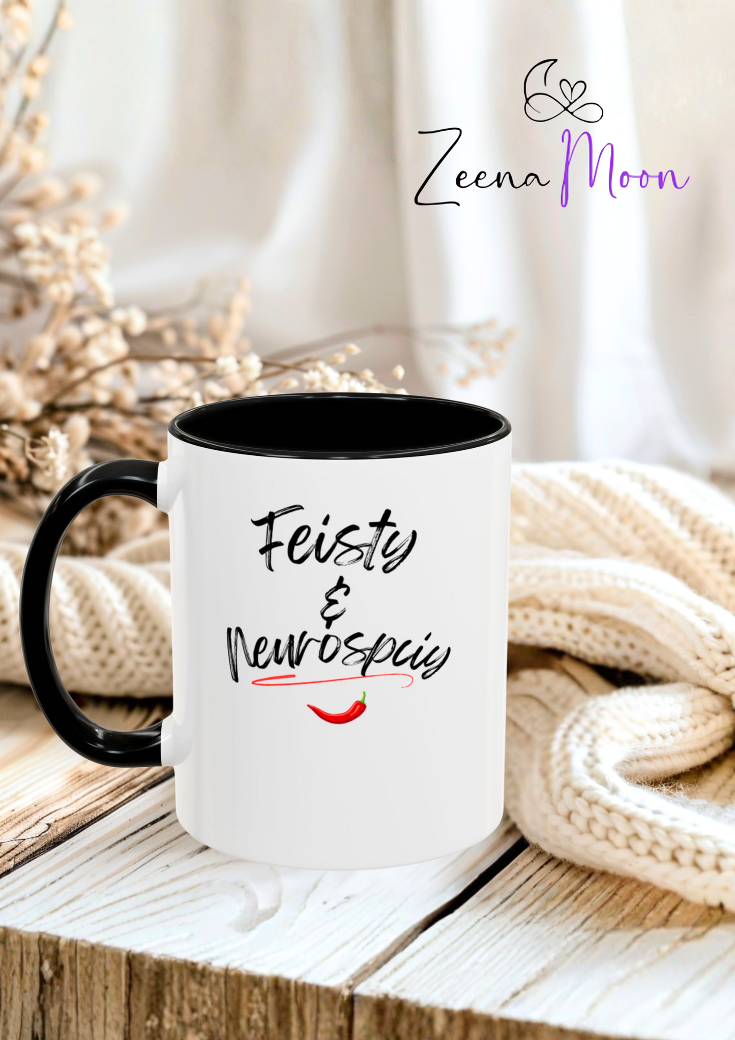 White Feisty And Neurospicy Accent Coffee Mug (11, 15oz)