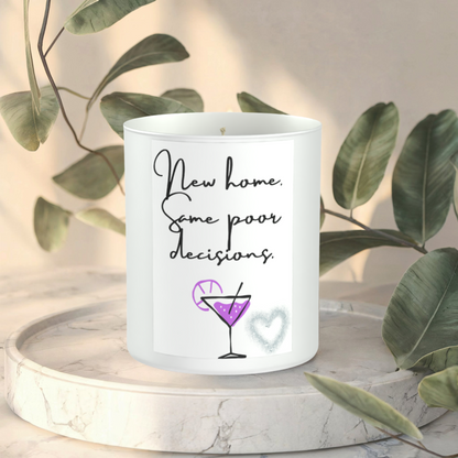 New Home Poor Decisions 200g White candle ‘Sandy Bay' Success