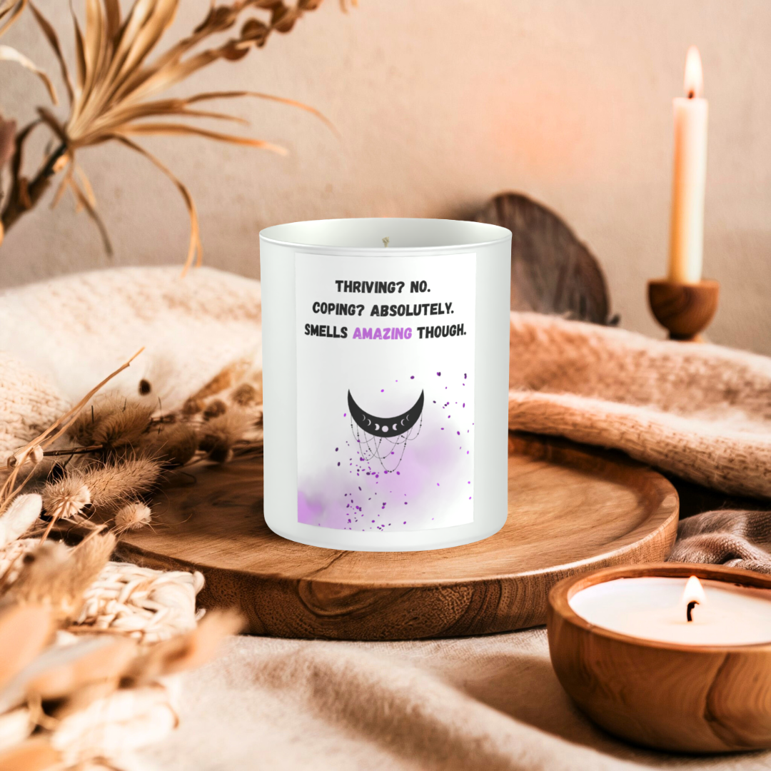 Coping Candle Humour 200g White candle ‘Sandy Bay'