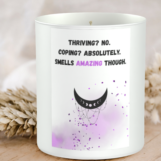 Coping Candle Humour 200g White candle ‘Sandy Bay'