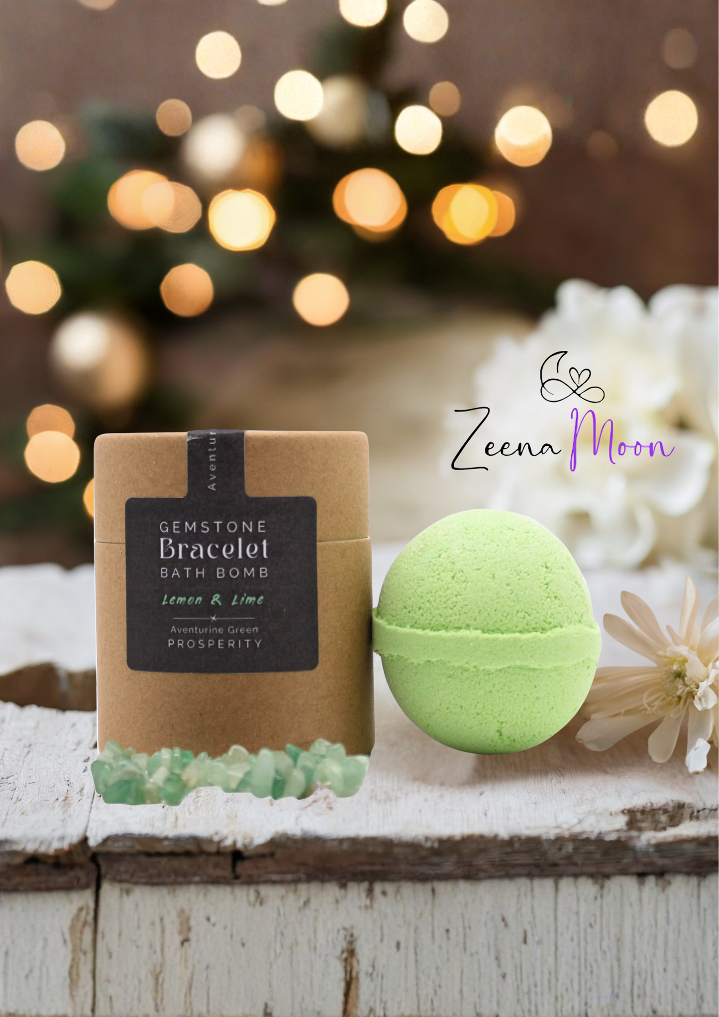 Green Aventurine Gem Bracelet Bath Bomb