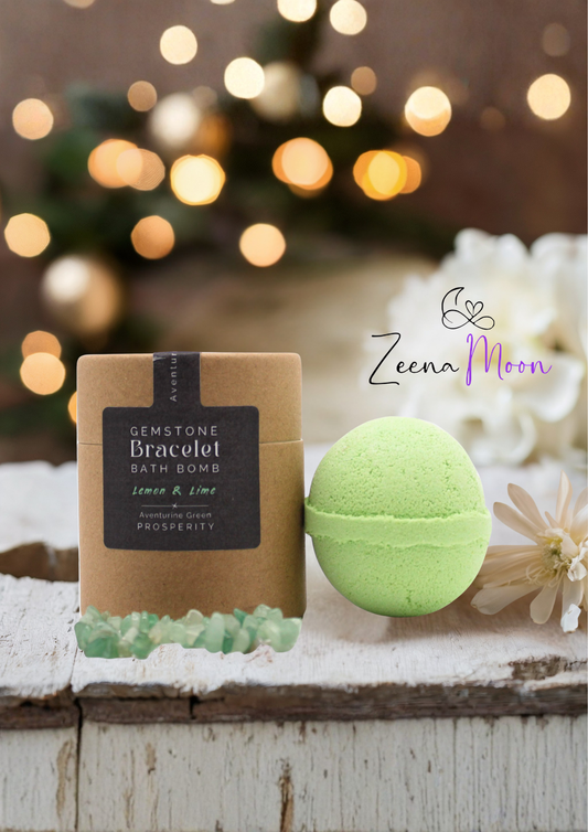 Green Aventurine Gem Bracelet Bath Bomb