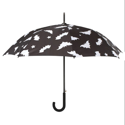 Bat Print Umbrella – Black Gothic & Halloween Umbrella