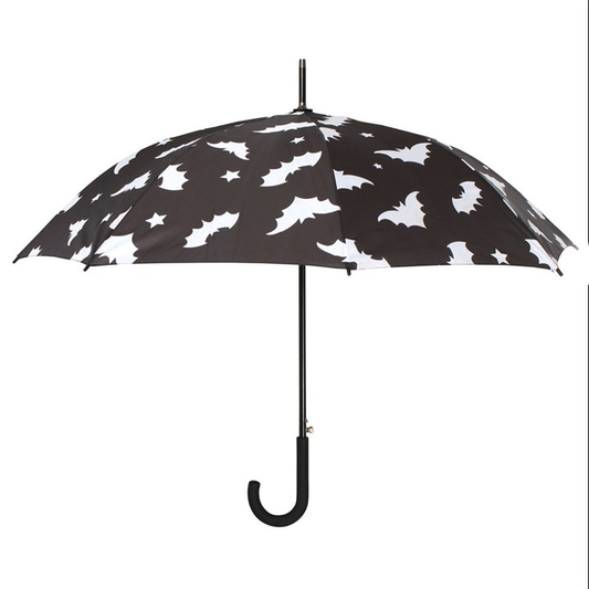 Bat Print Umbrella – Black Gothic & Halloween Umbrella