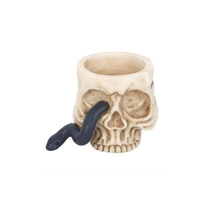 Skull & Snake Tealight Holder – Gothic Candle Holder