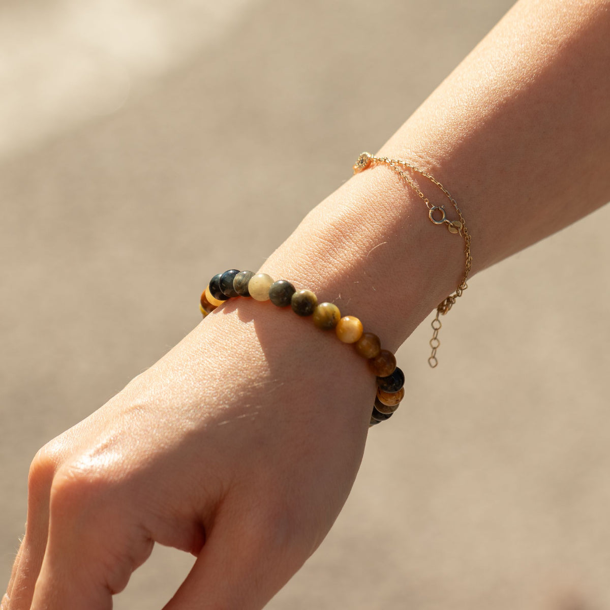 Dream Tiger Eye Crystal Bracelet – 6mm Petite Gemstone Beads | Courage & Confidence