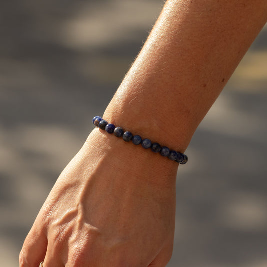 Sodalite Crystal Bracelet – 6mm Petite Gemstone Beads