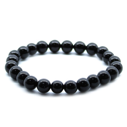 Black Agate Power Bracelet | 8mm Natural Gemstone Crystal Bracelet