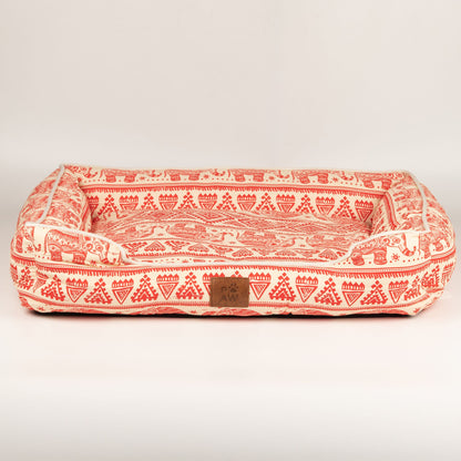 PAW Lucky Elephant Pet Bed – Red | Cosy Dog & Cat Bed