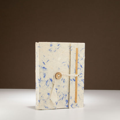 Handmade Lokta Paper Notebook – Blue Cotton Journal 15 × 12cm