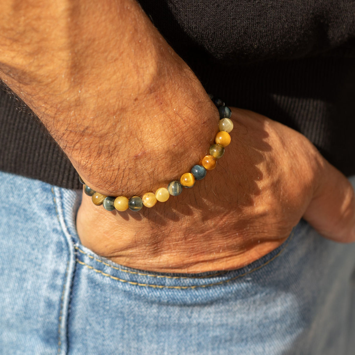Dream Tiger Eye Crystal Bracelet – 6mm Petite Gemstone Beads | Courage & Confidence