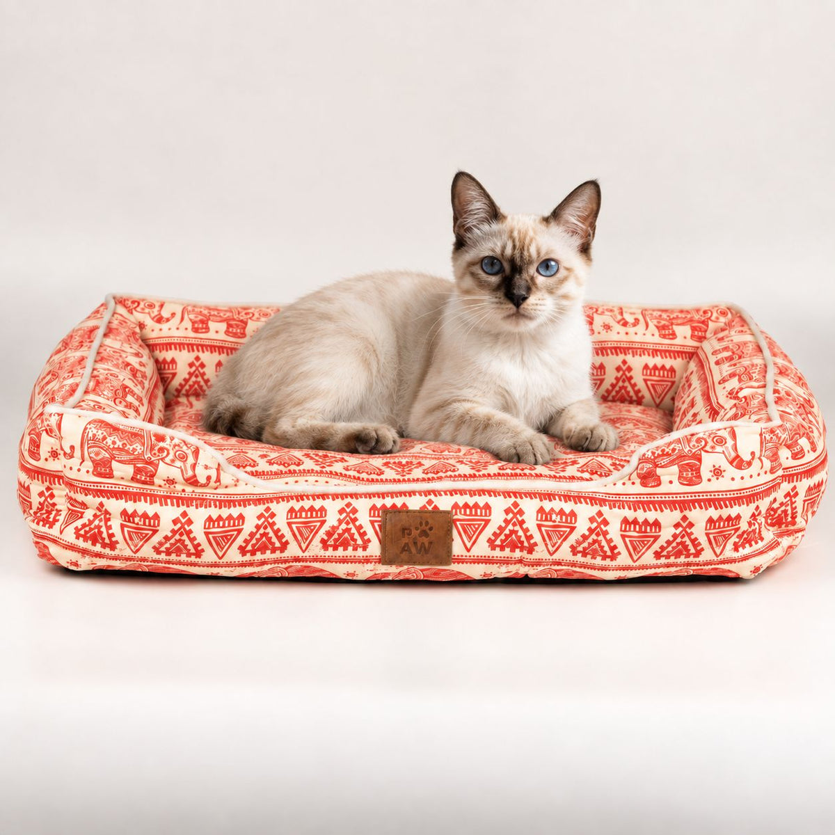 PAW Lucky Elephant Pet Bed – Red | Cosy Dog & Cat Bed