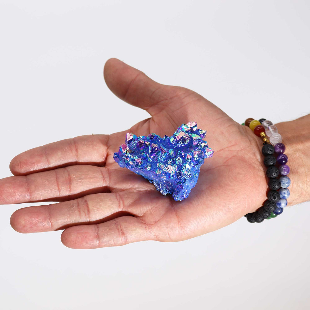 Aqua Aura Quartz Crystal Cluster | Iridescent Rainbow Quartz