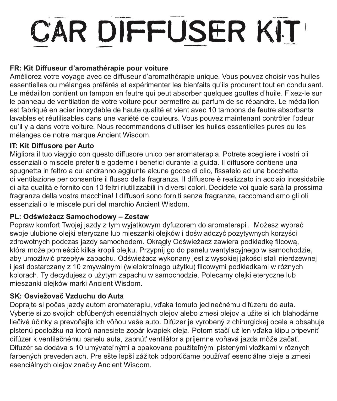 Car Diffuser Kit - Football - 30mm