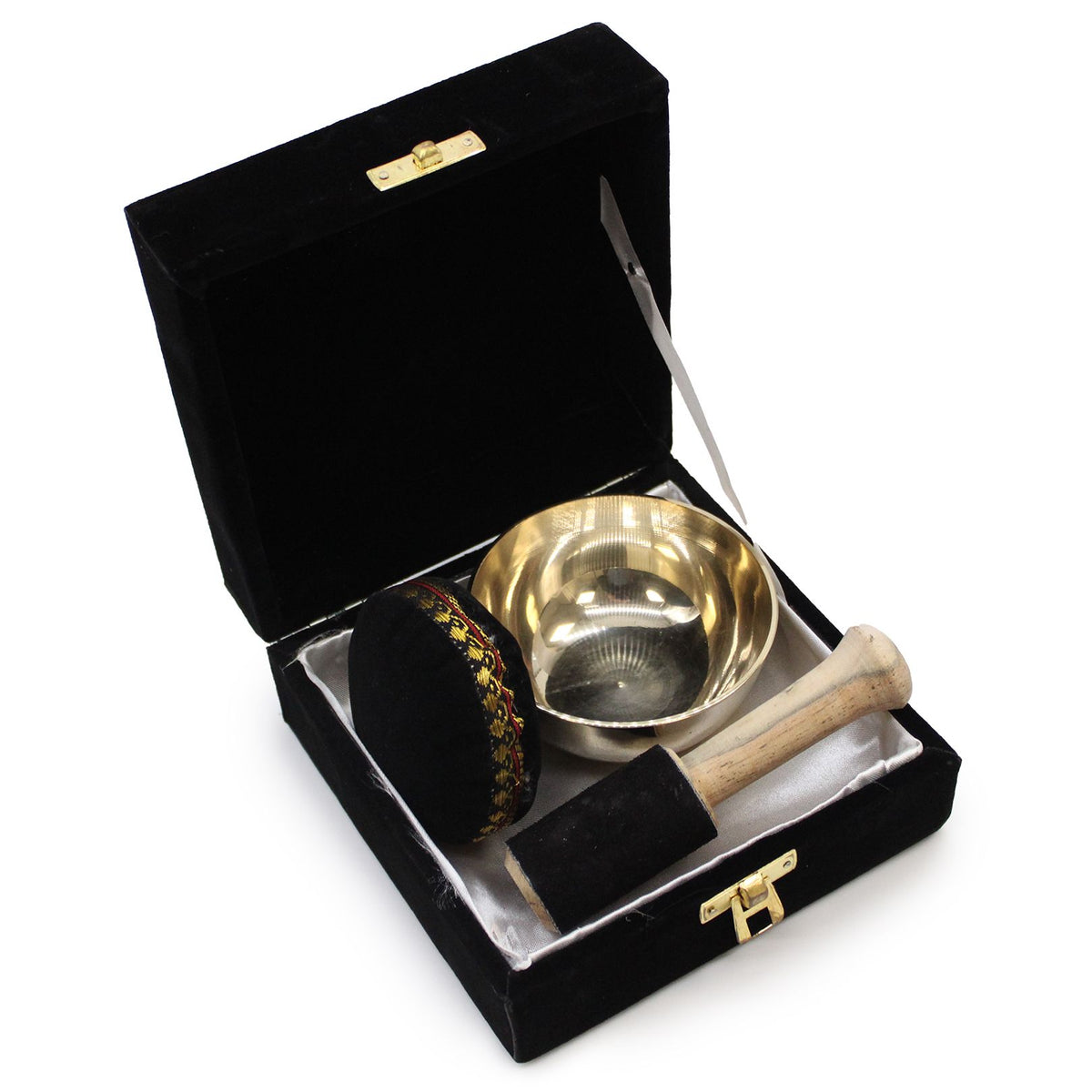 Brass Singing Bowl Gift Set – 9cm F4 Note