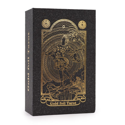 Black and Gold Foil Tarot Set – 78 Cards & Guidebook