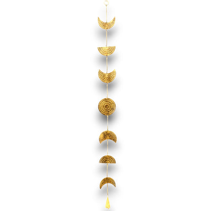 Indian Chimes - Brass Moon Phases Drop with Bell 25cm