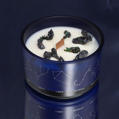 Zodiac Crystal Candle with Gemstone Bracelet - Taurus