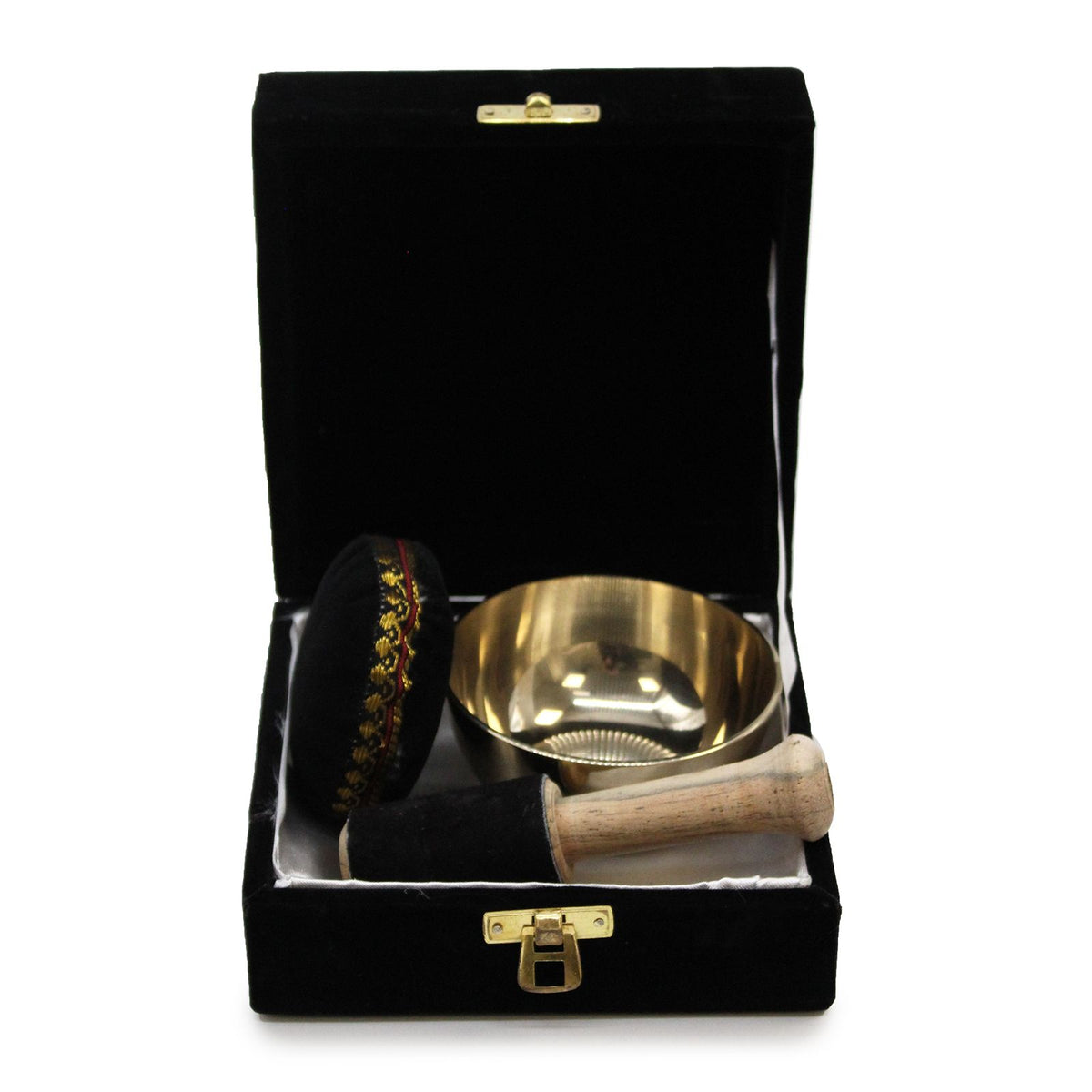 Brass Singing Bowl Gift Set – 9cm F4 Note