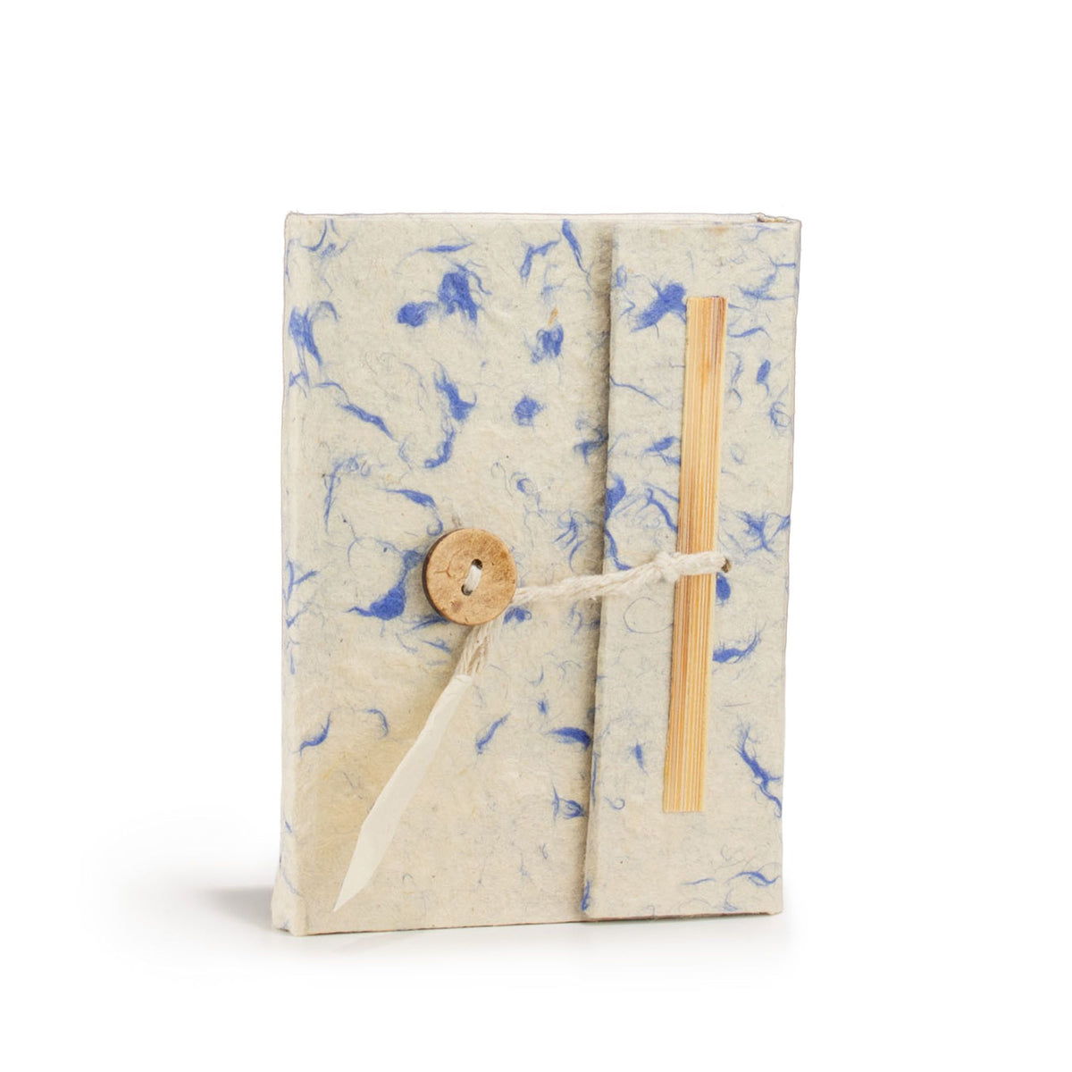 Blue Lokta Paper Mini Notebook | Handmade Cotton Journal 12x8cm