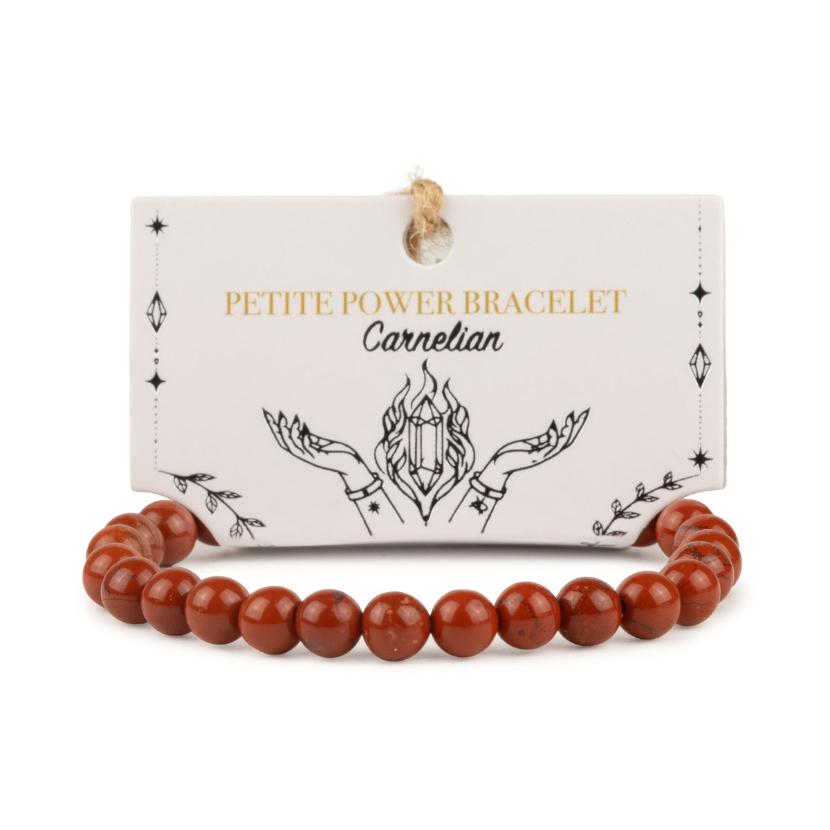 Carnelian Crystal Bracelet – 6mm Natural Gemstone Beads