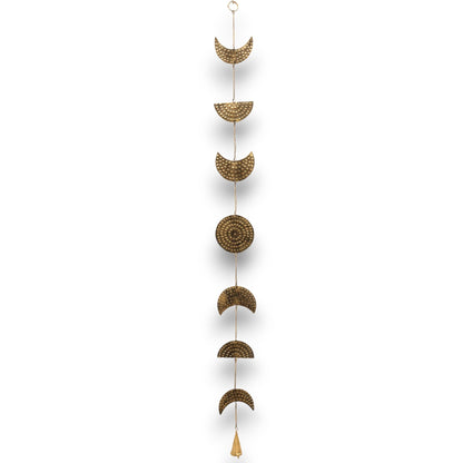 Indian Chimes - Brass Moon Phases Drop with Bell 25cm