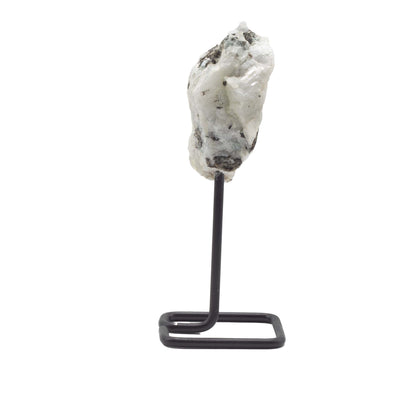 Rainbow Moonstone Mineral Specimen on Black Metal Stand